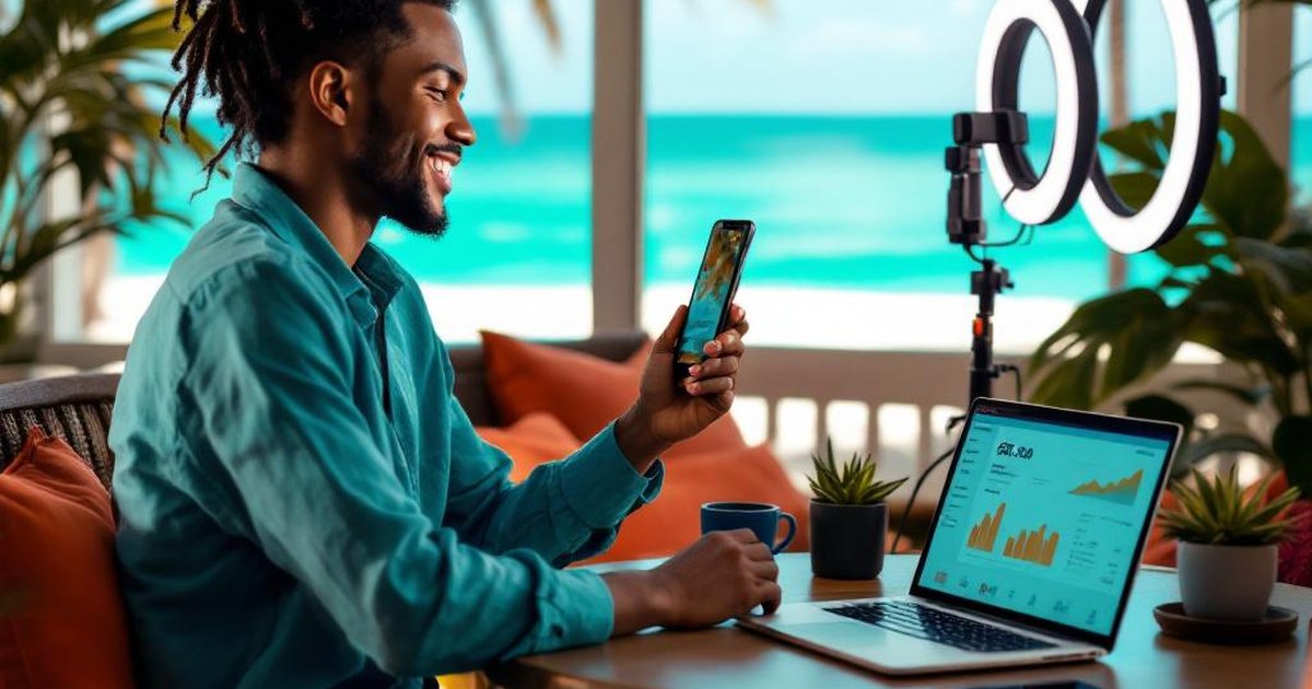 Creador de contenido dominicano filmando TikTok e Instagram Reels en Santo Domingo 2026