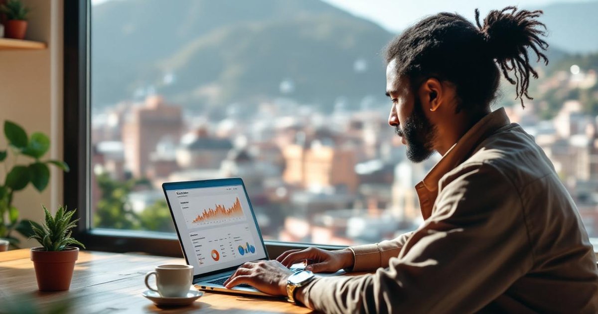 Emprendedor boliviano trabajando en presencia digital y Google Business en La Paz o Santa Cruz 2026